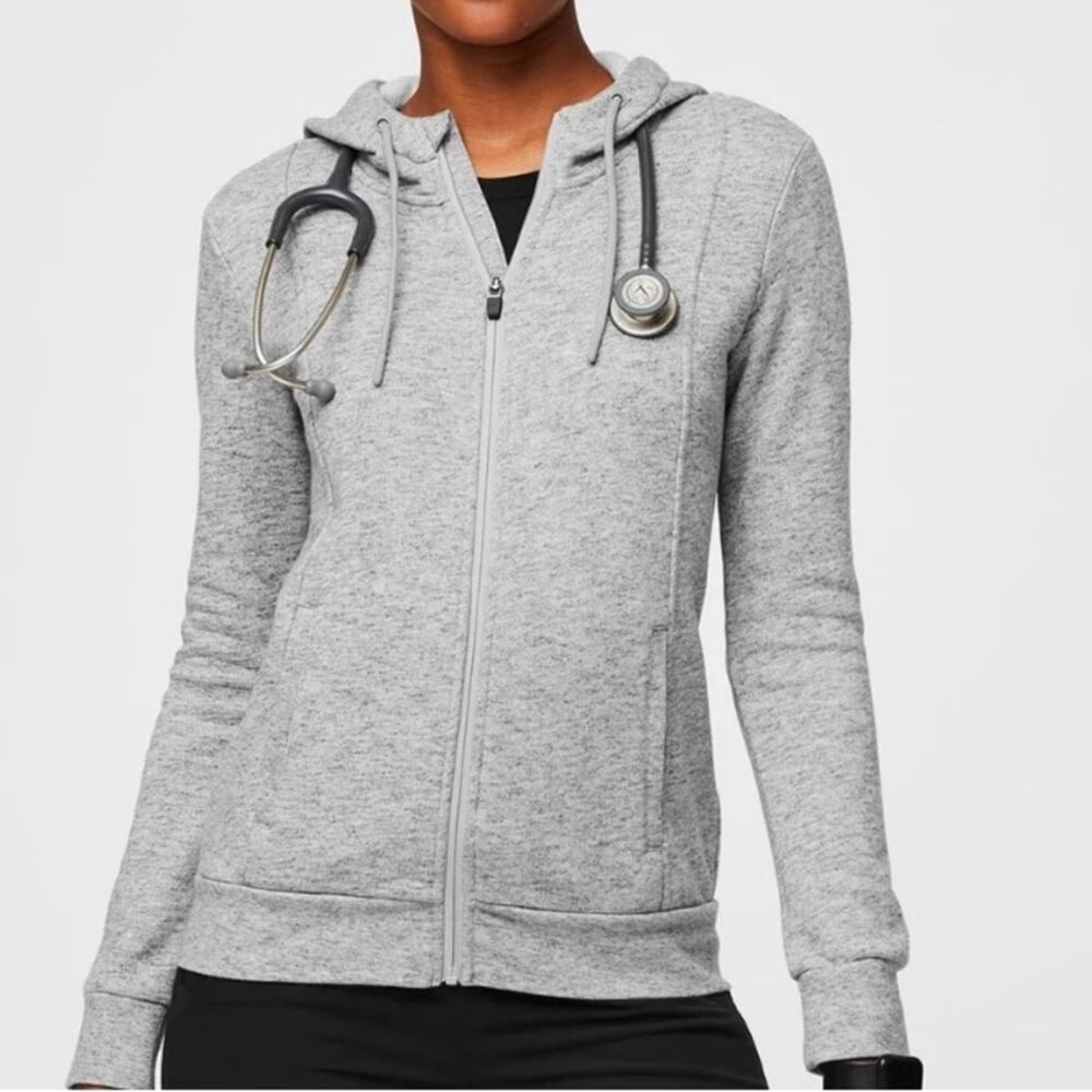 FIGS Scrubs Gray Essentials Jacket and Navy Zamora Jogger Set  Size XXS P Short